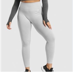 Gymshark vital seamless leggings marshmallow marl/grey white size small
